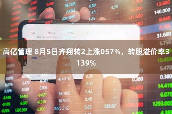 高亿管理 8月5日齐翔转2上涨057%，转股溢价率3139%
